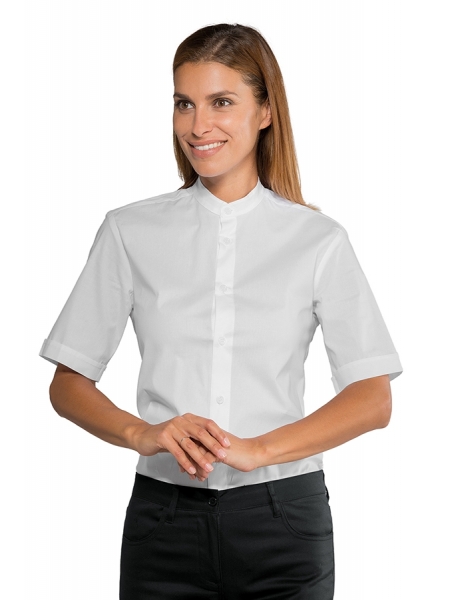 Camicia collo coreana maniche corte unisex Isacco