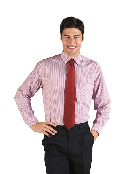 Camicia a righe da lavoro unisex manica lunga personalizzata Isacco