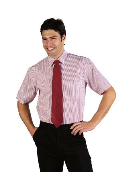 Camicie a maniche corte da lavoro unisex a righe Isacco