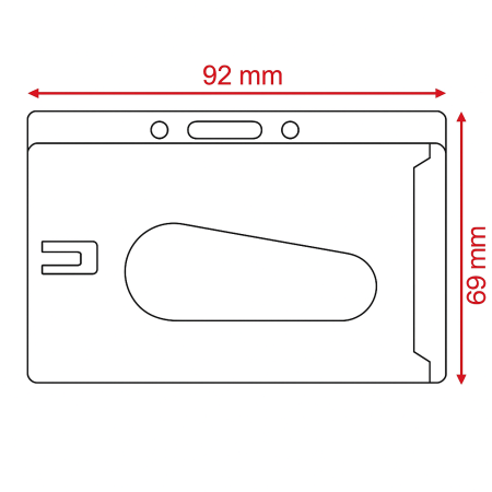 Porta badge in plastica rigida trasparente lucido 9,2x6,9 cm