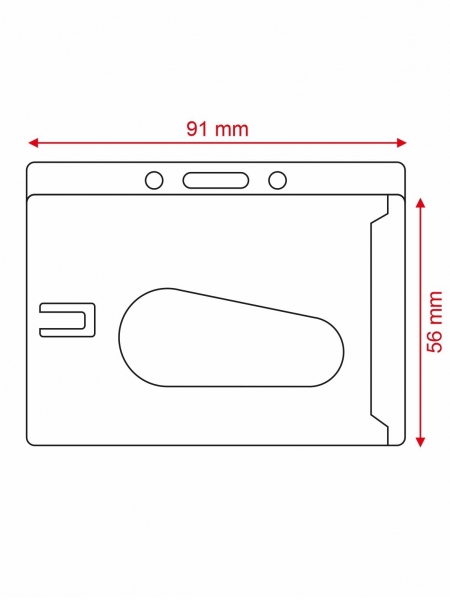 Porta badge in plastica rigida trasparente lucido cm.9,1x5,6