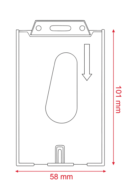 Porta badge plastica rigida trasparente lucido 5,8 x 10,1 cm