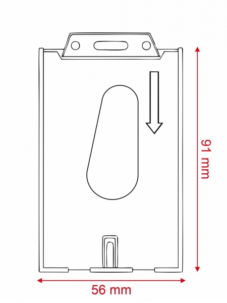 Porta badge in plastica rigida trasparente lucido cm.5,6x9,1