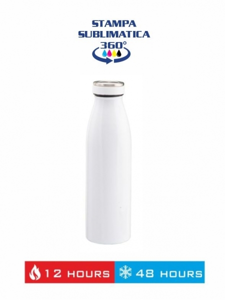 Bottiglie thermos personalizzate in acciaio inox, 500 ml, adatte a stampa sublimatica
