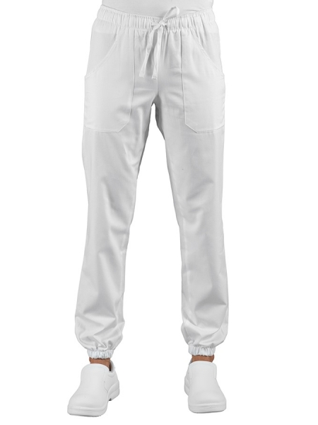 Pantaloni da lavoro elasticizzati bianchi Isacco