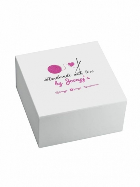 Scatola con calamita personalizzata a colori su coperchio 18 x 18 x 8 cm