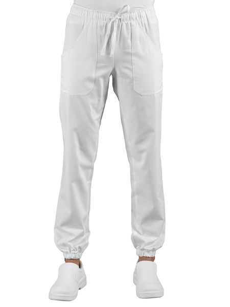 Pantaloni di lavoro bianchi o neri con elastico Isacco Superstretch