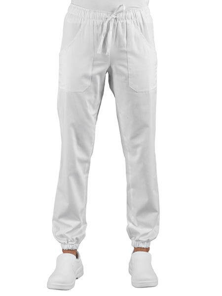 Pantaloni di lavoro bianchi o neri con elastico Isacco