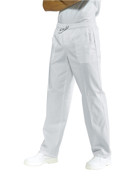 Pantaloni bianchi da lavoro Isacco in cotone