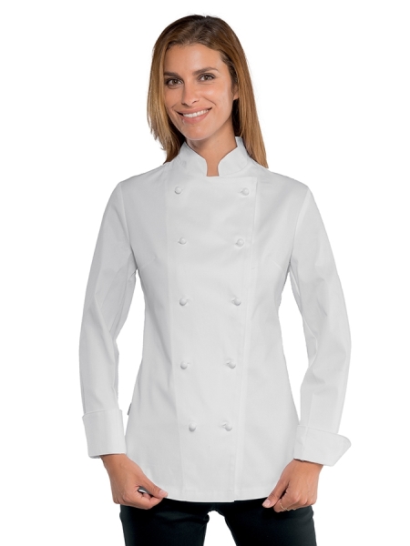 Giacca da Chef donna bianca Antipanico personalizzabile