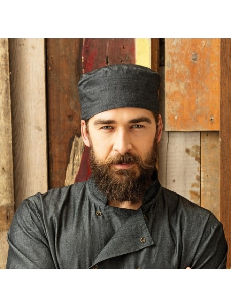Cappellino piatto da chef elasticizzato sul retro