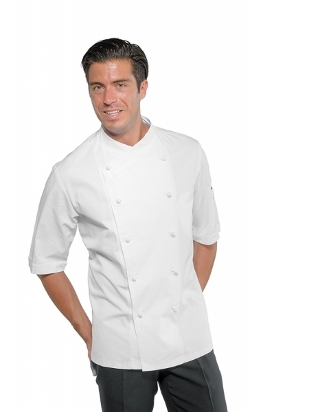 Giacche chef personalizzate manica corta Isacco Panama in cotone