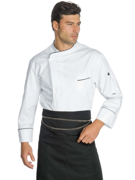Giacche cuoco personalizzate bianco nere in poliestere superdry
