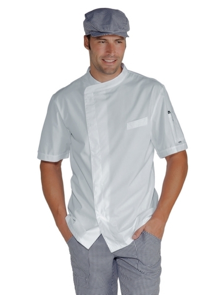 Giacca di cucina personalizzata Bilbao in cotone Satin manica corta