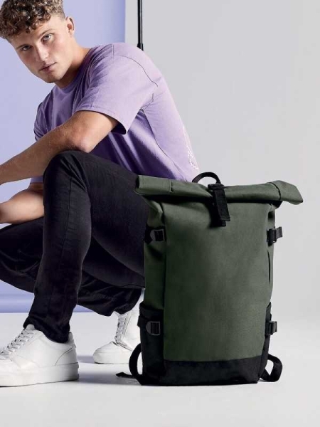 Zaino porta pc 17 pollici Roll-Top personalizzato Bag Base Block Backpack