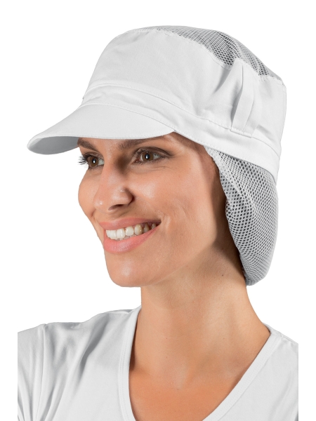 Cappello da cucina donna Charly con rete per capelli Isacco personalizzato