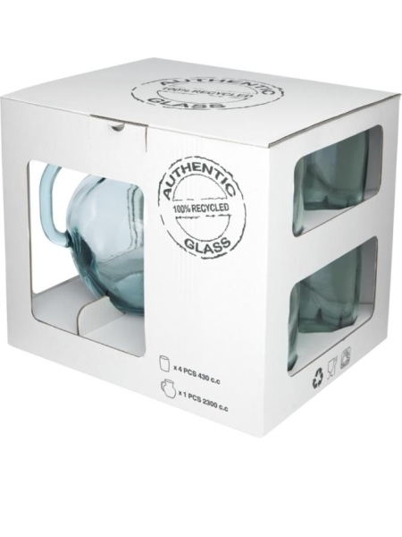 Caraffa con set bicchieri in vetro riciclato personalizzato Terrazza