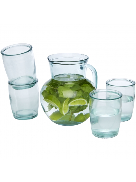 Caraffa con set bicchieri in vetro riciclato personalizzato Terrazza