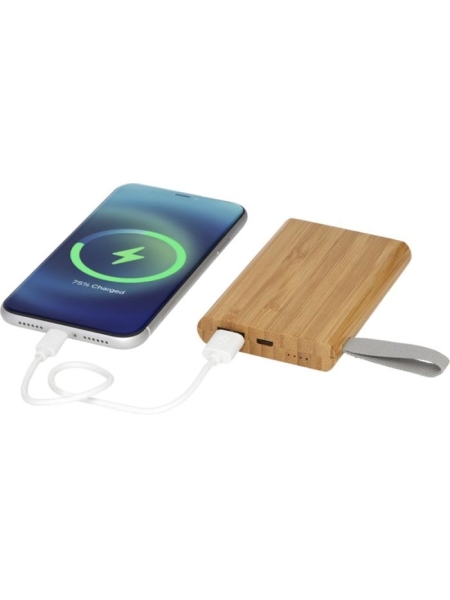 Power bank in bamboo personalizzato Tulda 5000 mAh