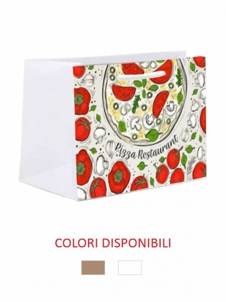 Busta in carta 19x19x16 cm - Personalizzazione full color Stampa totale