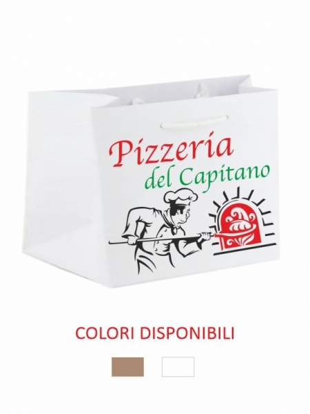 Busta in carta kraft 24x24x21 cm - Personalizzazione full color Stampa totale