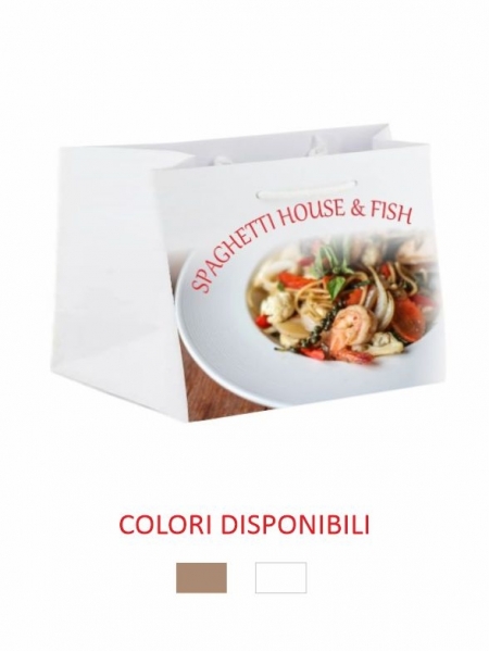 Busta in carta kraft 34x34x25 cm - Personalizzazione full color Stampa totale