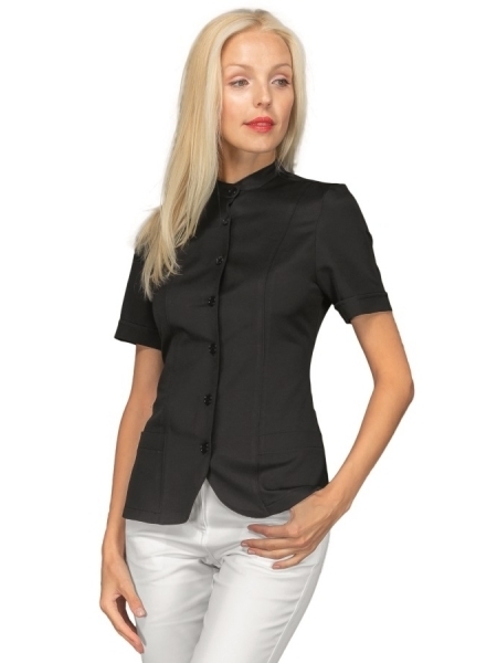 Blusa nera da donna manica corta personalizzata Isacco Bali Bohème
