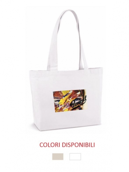 Shopper personalizzate in cotone area centrale 37,5x36x12 cm