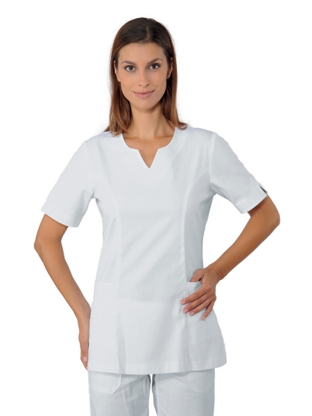Divisa infermiera bianca personalizzata manica corta Tiffany Isacco