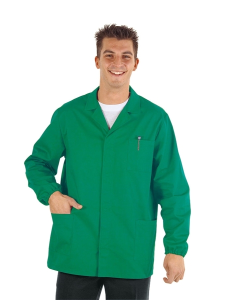 Giacca da lavoro unisex in tessuto misto personalizzata Isacco Button Color