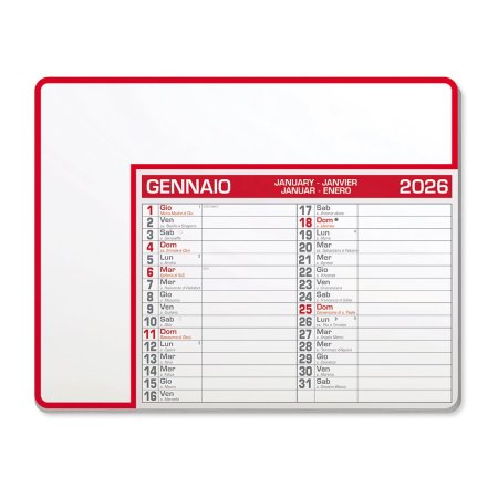 Tappetino mouse con calendario Calendar Pad Edge