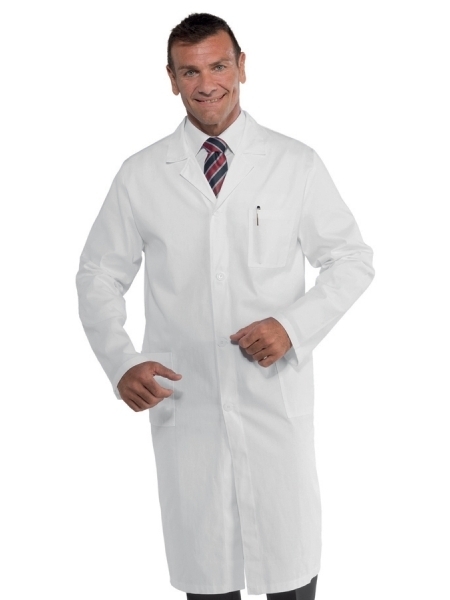 Camice medico Isacco da uomo a manica lunga in cotone - 190 gr