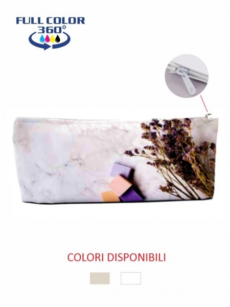 Pochette con zip personalizzata in cotone 25 x 10 x 7 cm full print