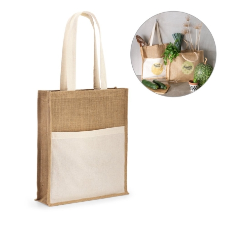 Shopper personalizzate in juta Braga 37x41x10 cm