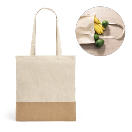 Shopper personalizzate in cotone e juta Mercat 37,5x41,5 cm