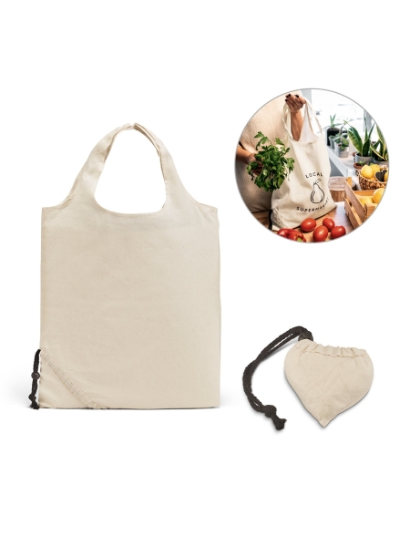 Shopper personalizzate richiudibili in cotone Orleans 37x40 cm