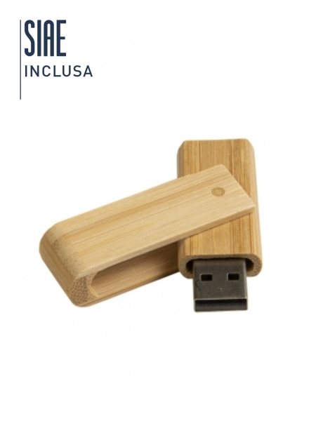 Penna USB in bamboo Green