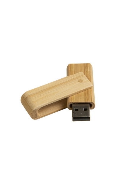 Penna USB in bamboo Green