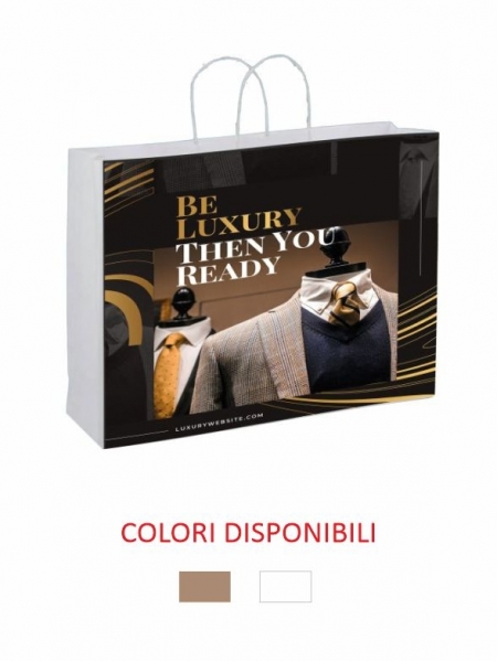 Busta in carta kraft 54x14x50 cm - Personalizzazione full color Stampa totale