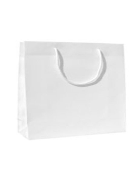 Buste di carta plastificate lucide lusso Bianche - 32x10x27,5+5 cm