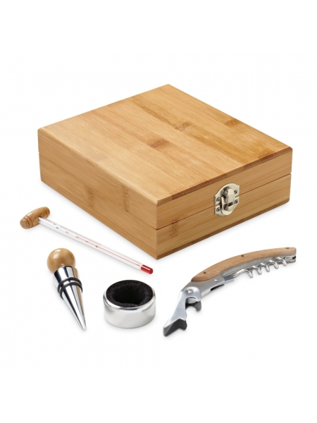 Set da vino in bamboo e zinco Cabernet