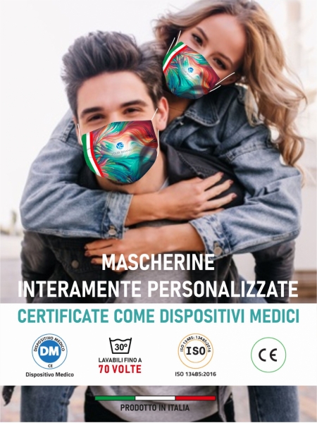 Mascherina personalizzata lavabile certificata