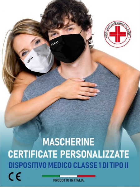 Mascherina monouso personalizzabile certificata