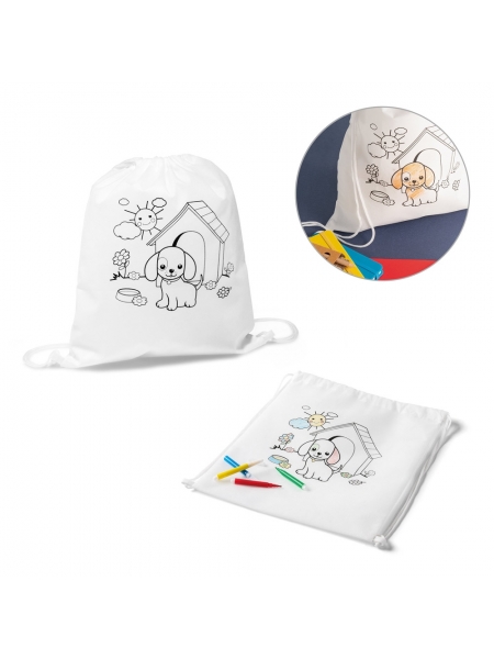 Zainetti da colorare con set di pennarelli incluso Draws