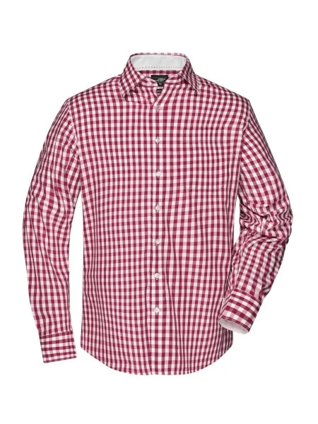camicia-da-uomo-james-nicholson-mens-checked-shirt-bordeaux-white-51.webp