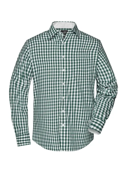 camicia-da-uomo-james-nicholson-mens-checked-shirt-forest-green-white-55.webp
