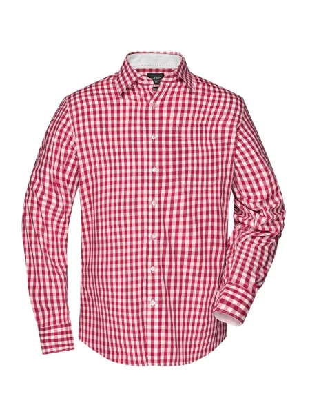 camicia-da-uomo-james-nicholson-mens-checked-shirt-red-white-63.webp
