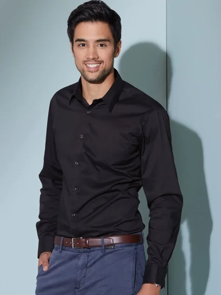 Camicia da uomo personalizzata James & Nicholson Men's Shirt Slim Fit Long