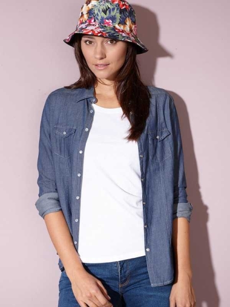 Camicia da donna personalizzata James & Nicholson Ladies' Denim Blouse