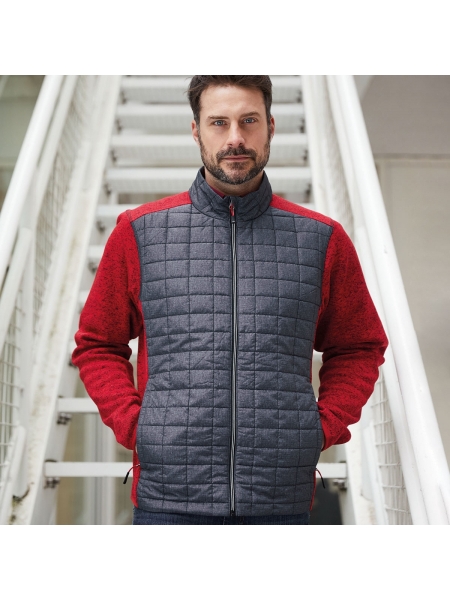 Giubbino da uomo personalizzato in pile James & Nicholson Men's Knitted Hybrid Jacket